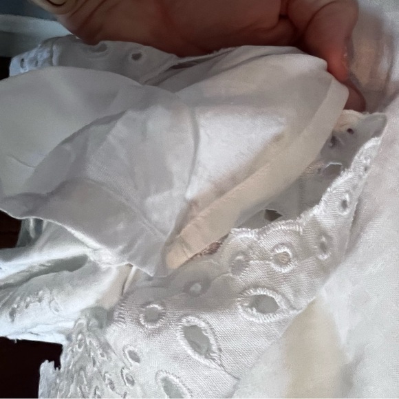 NWOT Talbots 100% Linen Eyelet Sleeveless Midi Dress in White size 10 - Picture 8 of 12